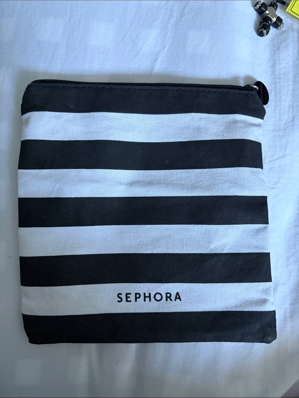 Sephora Black and White Striped Cosmetic Pouch